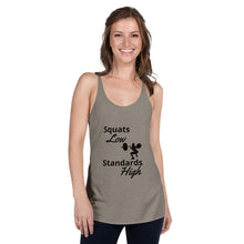 Load image into Gallery viewer, Squats Low, Standards High Racerback Tank